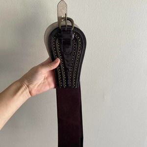 Brown funky statement belt